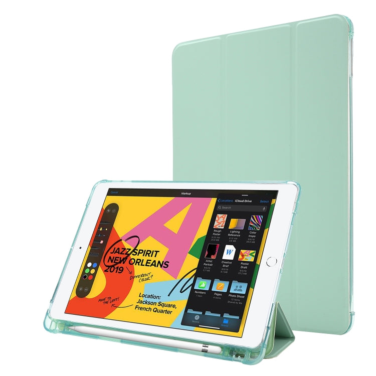 For iPad 10.2 2021 / 2020 / 2019 Airbag Horizontal Flip Leather Case with Three-fold Holder & Pen Holder