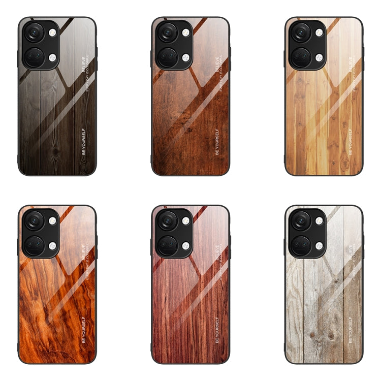 For OnePlus Ace 2V Wood Grain Glass Phone Case