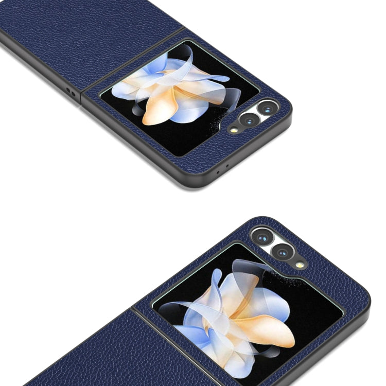 For Samsung Galaxy Z Flip6 / Flip7 FE ABEEL Black Edge Genuine Leather Mino Phone Case