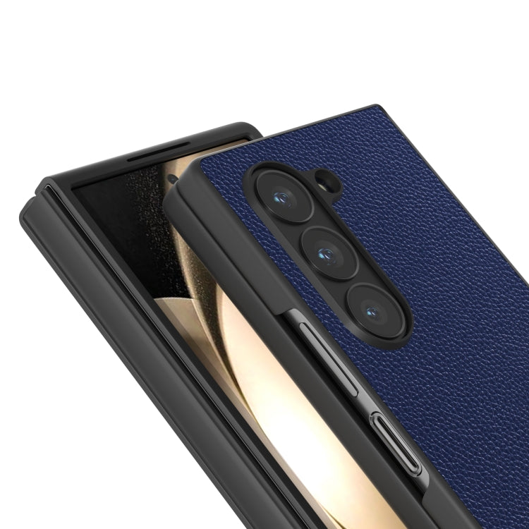 For Samsung Galaxy Z Fold6 ABEEL Black Edge Genuine Leather Mino Phone Case