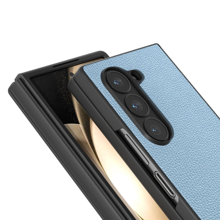 For Samsung Galaxy Z Fold6 ABEEL Black Edge Genuine Leather Mino Phone Case