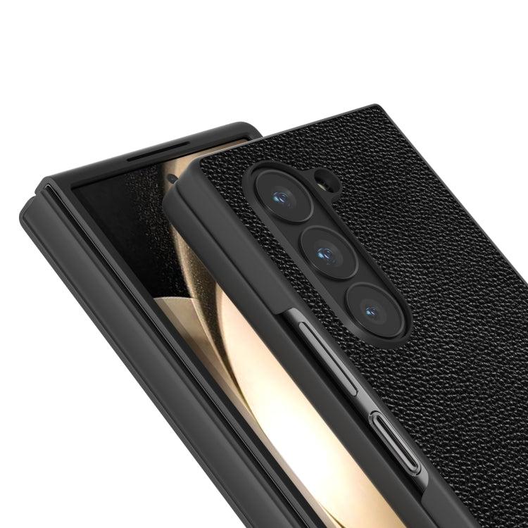 For Samsung Galaxy Z Fold6 ABEEL Black Edge Genuine Leather Mino Phone Case