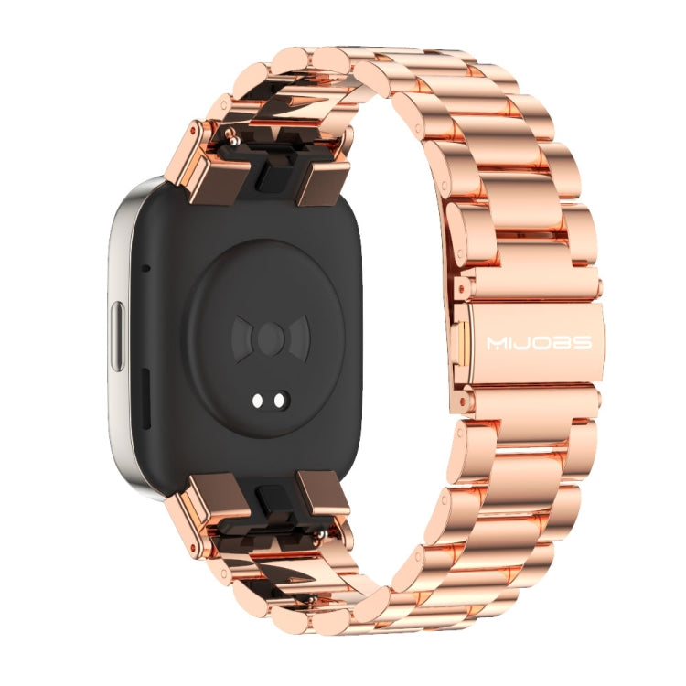 For Redmi Watch 3 Mijobs Three-Bead Metal Stainless Steel Watch Band