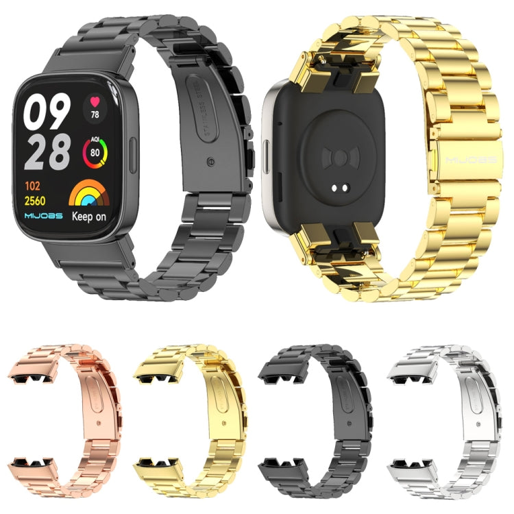 For Redmi Watch 3 Mijobs Three-Bead Metal Stainless Steel Watch Band