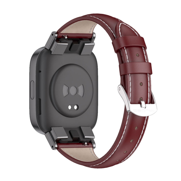For Redmi Watch 3 Mijobs Genuine Leather Slim Watch Band