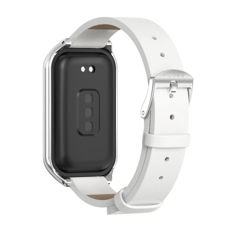 For Redmi Band 2 Mijobs Metal Shell Microfiber PU Leather Watch Band