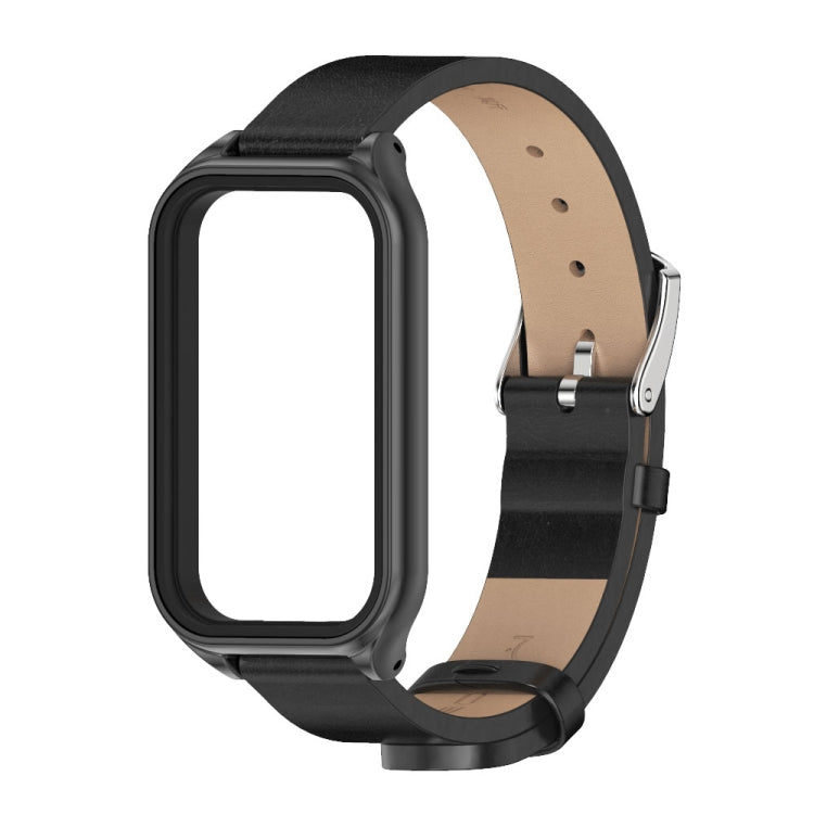 For Redmi Band 2 Mijobs Metal Shell Microfiber PU Leather Watch Band
