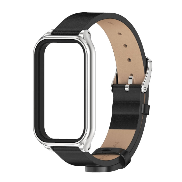 For Redmi Band 2 Mijobs Metal Shell Microfiber PU Leather Watch Band