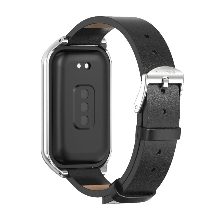 For Redmi Band 2 Mijobs Metal Shell Microfiber PU Leather Watch Band