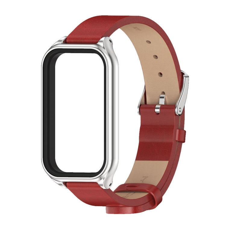 For Redmi Band 2 Mijobs Metal Shell Microfiber PU Leather Watch Band