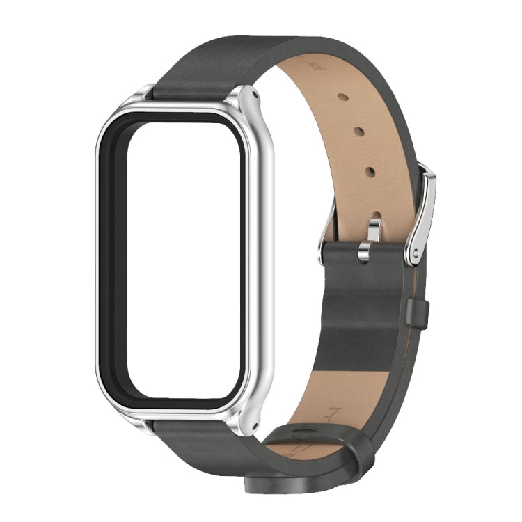 For Redmi Band 2 Mijobs Metal Shell Microfiber PU Leather Watch Band