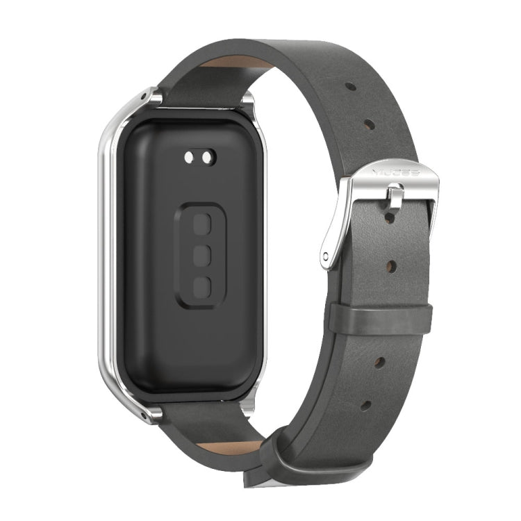 For Redmi Band 2 Mijobs Metal Shell Microfiber PU Leather Watch Band