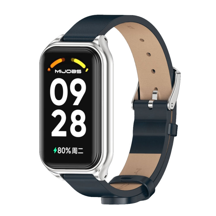 For Redmi Band 2 Mijobs Metal Shell Microfiber PU Leather Watch Band