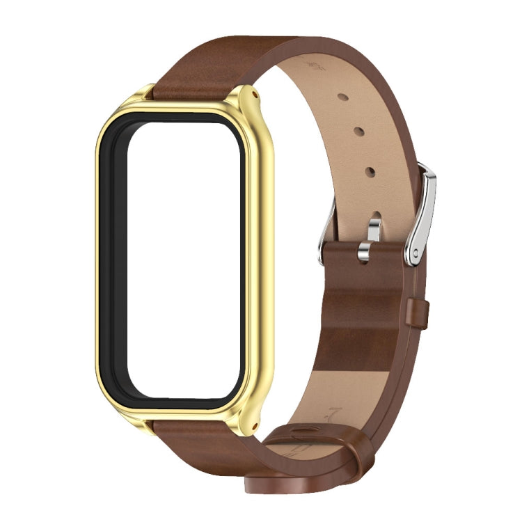 For Redmi Band 2 Mijobs Metal Shell Microfiber PU Leather Watch Band