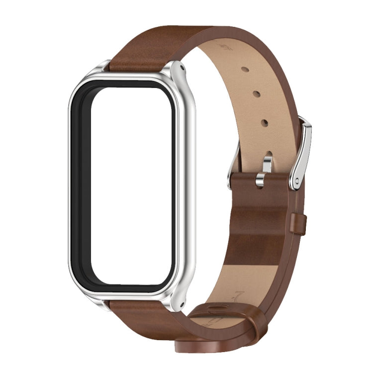 For Redmi Band 2 Mijobs Metal Shell Microfiber PU Leather Watch Band
