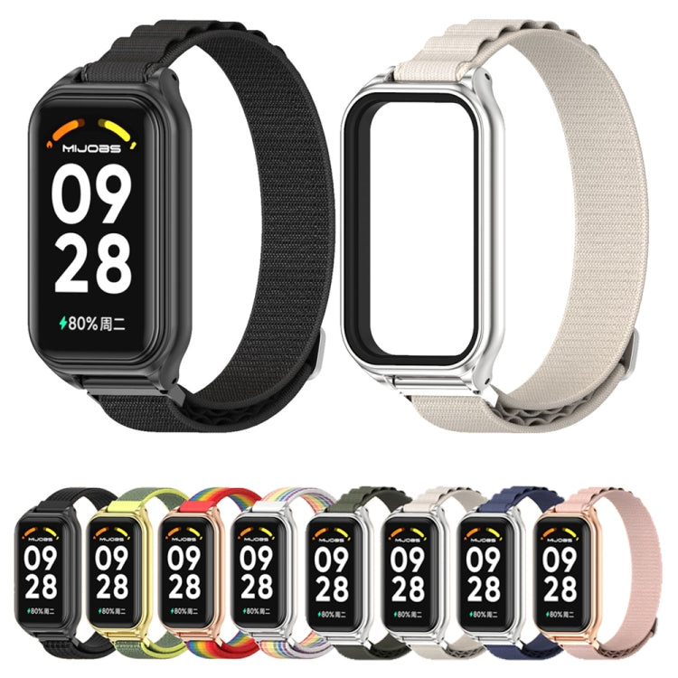 For Redmi Band 2 Mijobs Metal Shell Nylon Breathable Watch Band