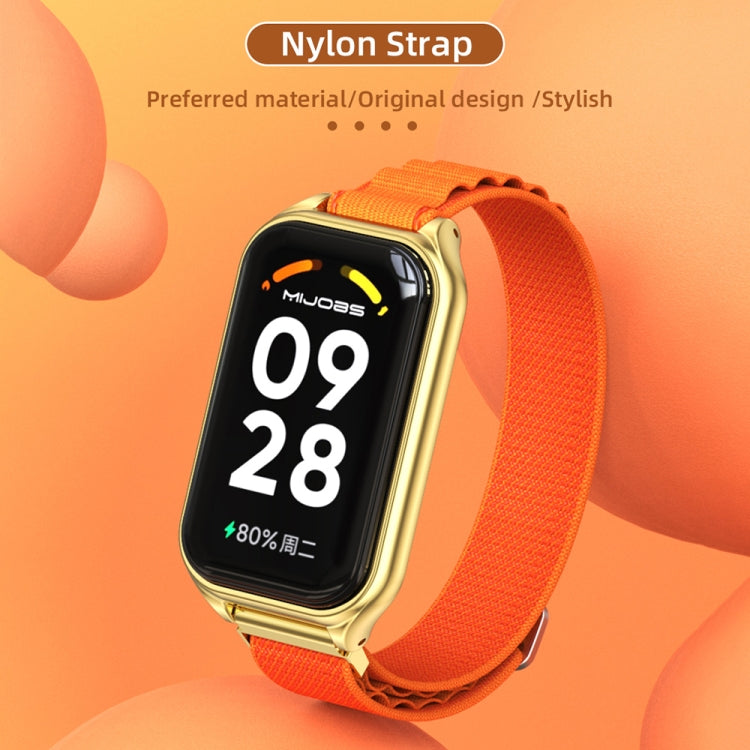 For Redmi Band 2 Mijobs Metal Shell Nylon Breathable Watch Band