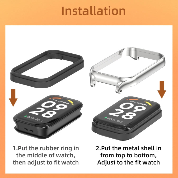 For Redmi Band 2 Mijobs Metal Shell Nylon Breathable Watch Band