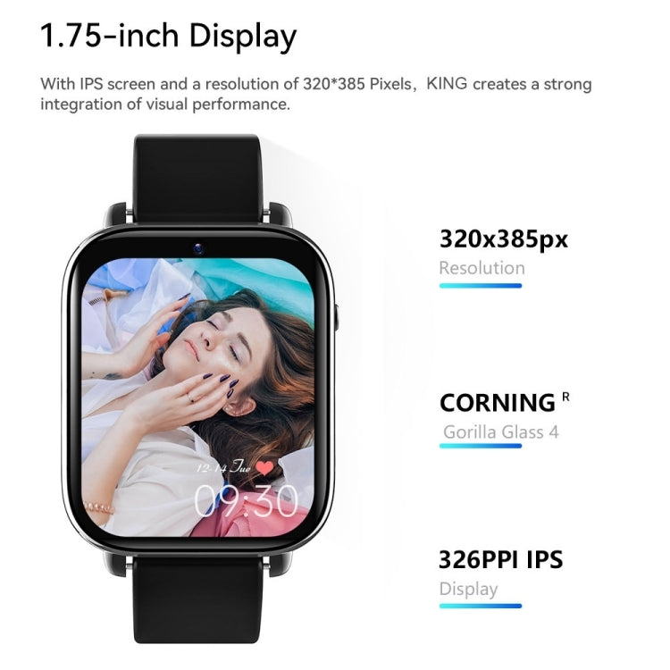 Z20 1.75 inch Screen 4G LTE Smart Watch Android 9 OS 4GB+128GB - Black