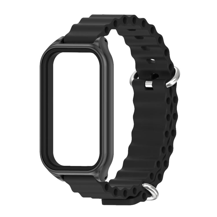 For Redmi Band 2 Mijobs Metal Shell Ocean Silicone Watch Band