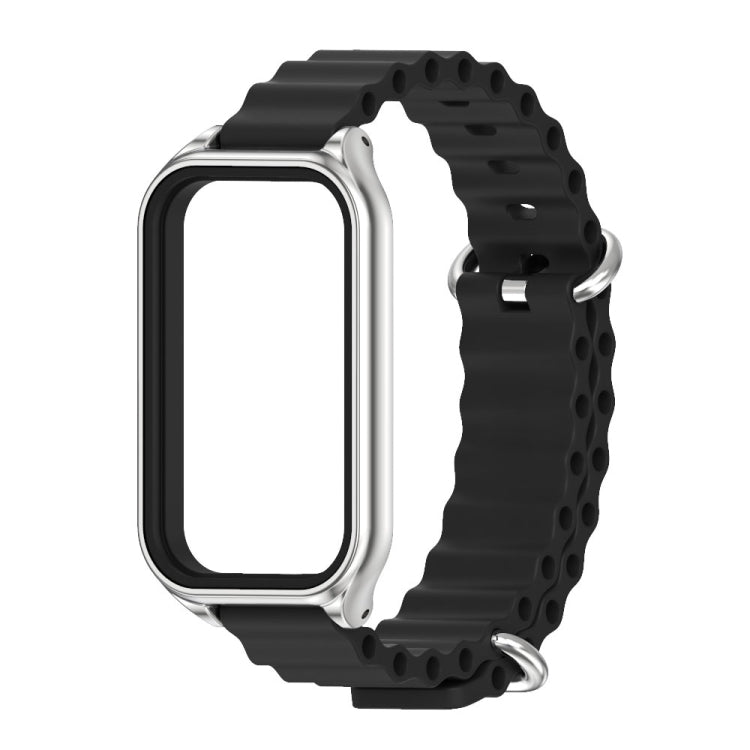 For Redmi Band 2 Mijobs Metal Shell Ocean Silicone Watch Band