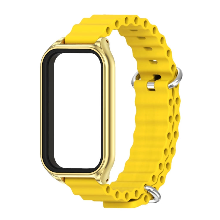 For Redmi Band 2 Mijobs Metal Shell Ocean Silicone Watch Band
