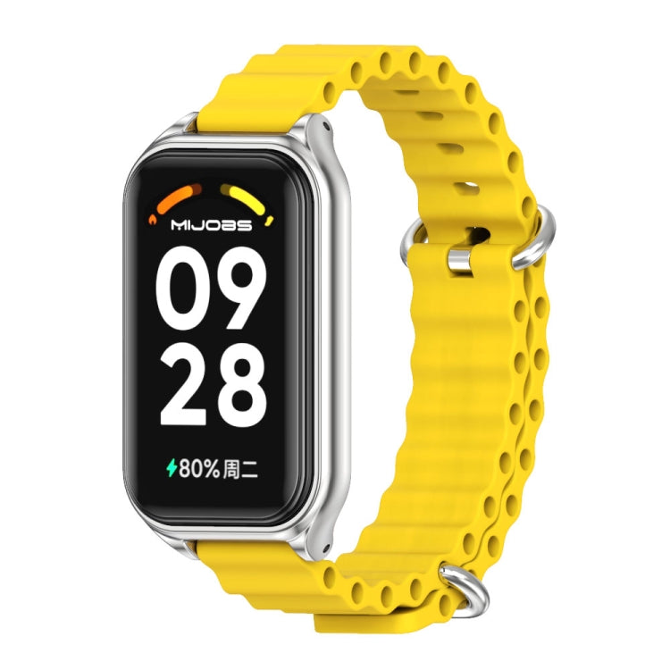 For Redmi Band 2 Mijobs Metal Shell Ocean Silicone Watch Band