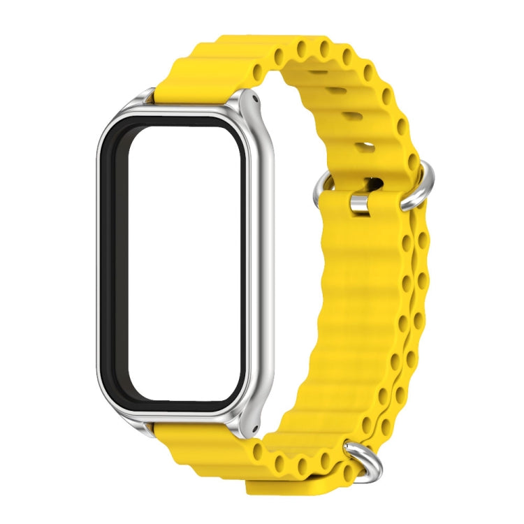 For Redmi Band 2 Mijobs Metal Shell Ocean Silicone Watch Band
