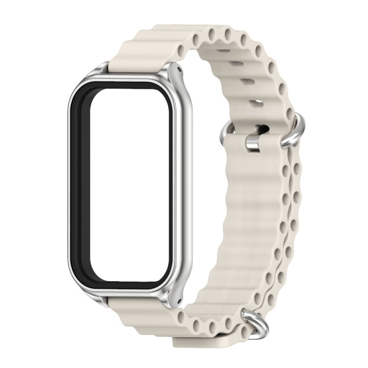 For Redmi Band 2 Mijobs Metal Shell Ocean Silicone Watch Band