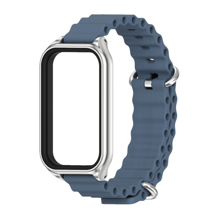 For Redmi Band 2 Mijobs Metal Shell Ocean Silicone Watch Band