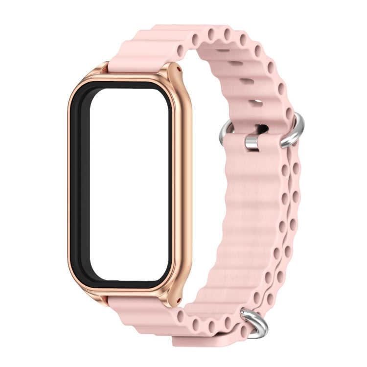 For Redmi Band 2 Mijobs Metal Shell Ocean Silicone Watch Band