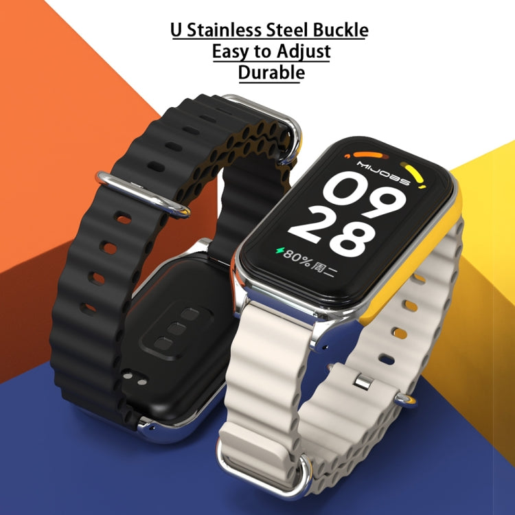 For Redmi Band 2 Mijobs Metal Shell Ocean Silicone Watch Band