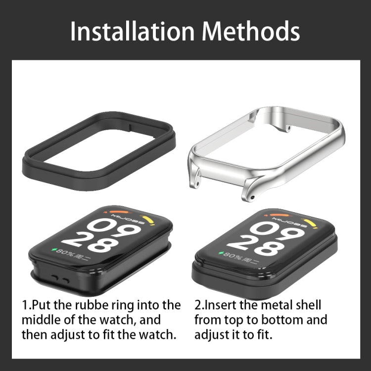 For Redmi Band 2 Mijobs Metal Shell + Milan Magnetic Metal Watch Band