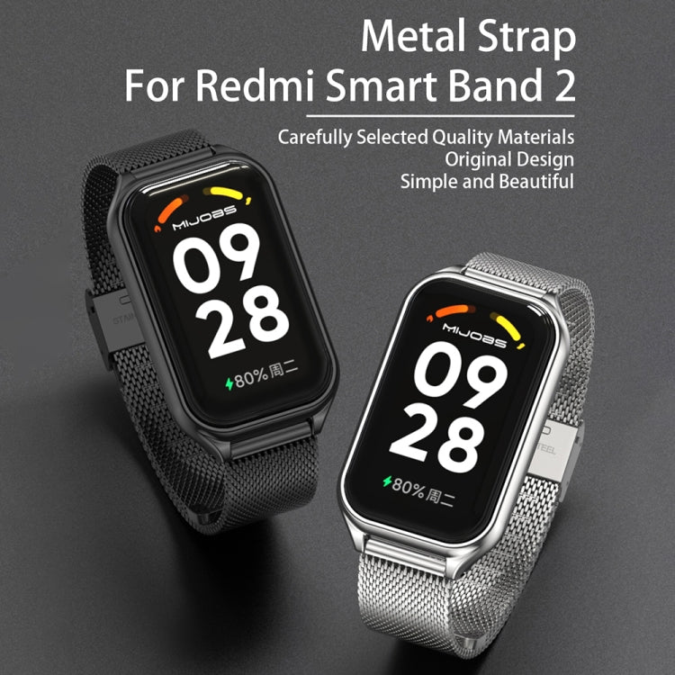 For Redmi Band 2 Mijobs Metal Shell + Milan Buckle Metal Watch Band
