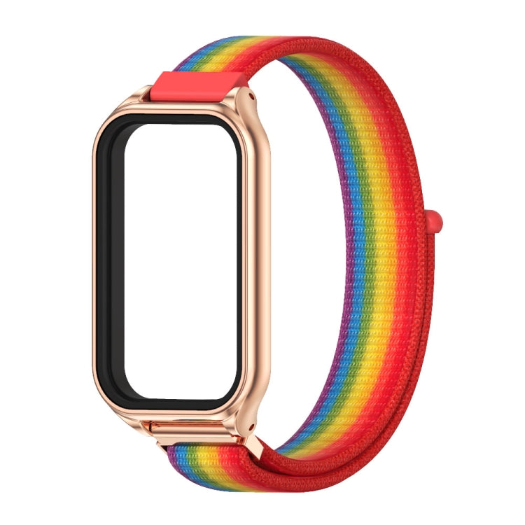 For Redmi Band 2 Mijobs Metal Shell Breathable Nylon Loop Watch Band