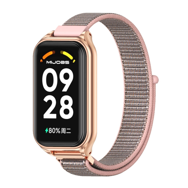 For Redmi Band 2 Mijobs Metal Shell Breathable Nylon Loop Watch Band