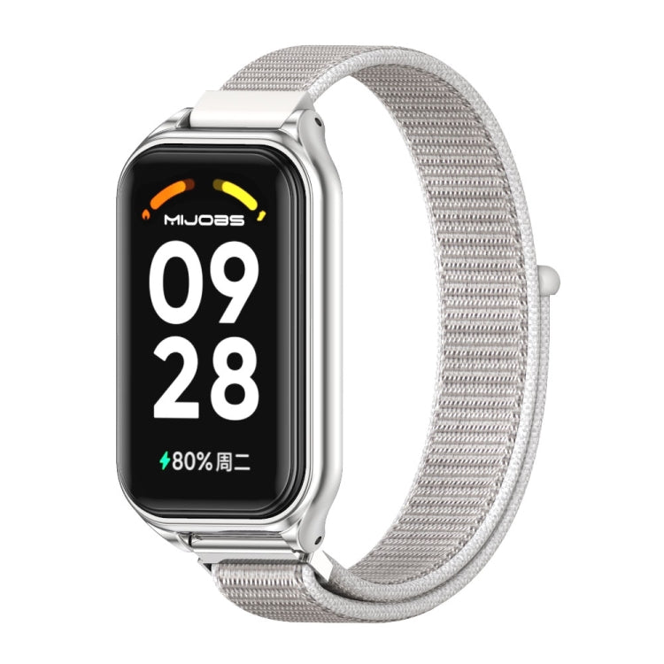 For Redmi Band 2 Mijobs Metal Shell Breathable Nylon Loop Watch Band