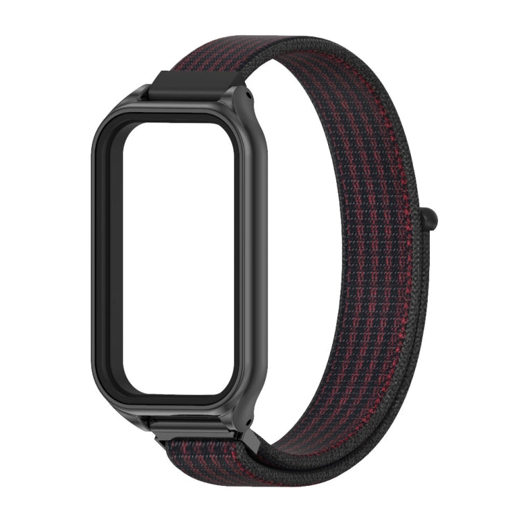 For Redmi Band 2 Mijobs Metal Shell Breathable Nylon Loop Watch Band