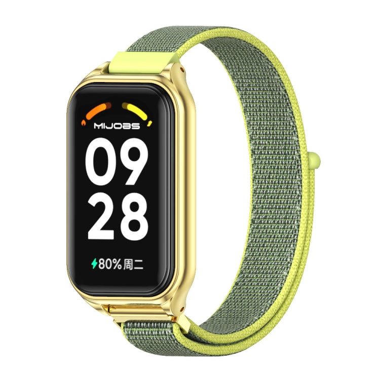 For Redmi Band 2 Mijobs Metal Shell Breathable Nylon Loop Watch Band