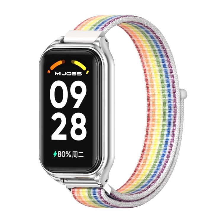 For Redmi Band 2 Mijobs Metal Shell Breathable Nylon Loop Watch Band