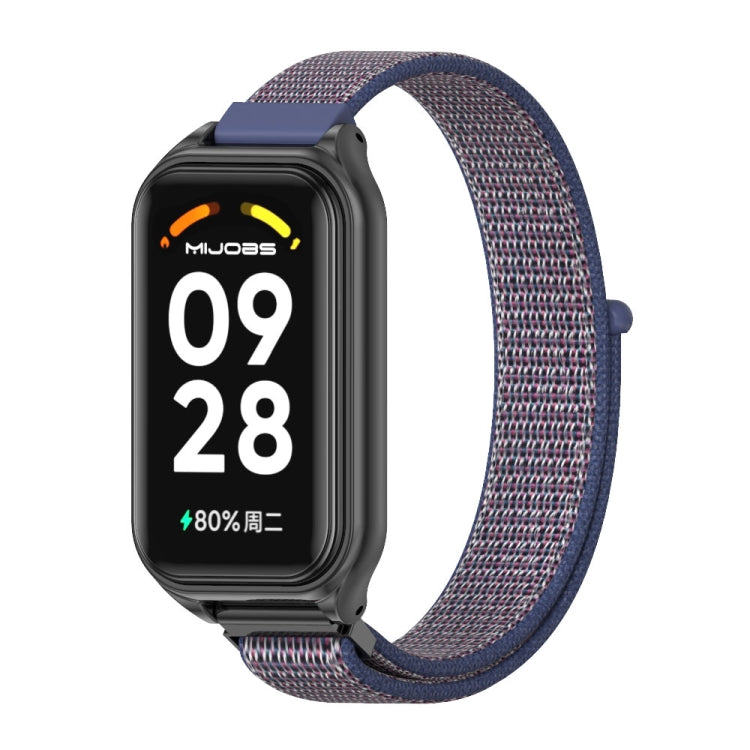 For Redmi Band 2 Mijobs Metal Shell Breathable Nylon Loop Watch Band