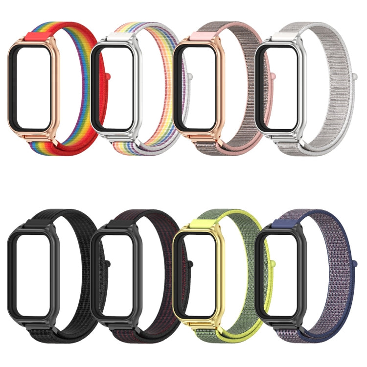 For Redmi Band 2 Mijobs Metal Shell Breathable Nylon Loop Watch Band