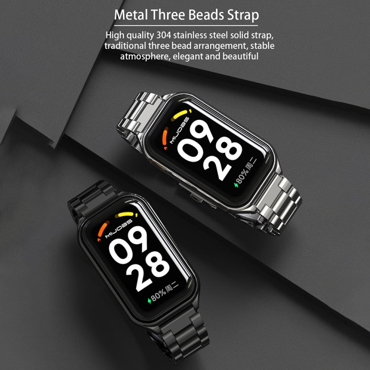 For Redmi Band 2 Mijobs Metal Shell + Three-Bead Stainless Steel Watch Band