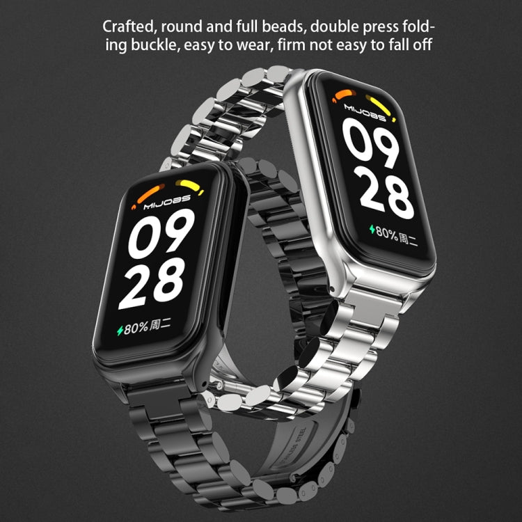 For Redmi Band 2 Mijobs Metal Shell + Three-Bead Stainless Steel Watch Band