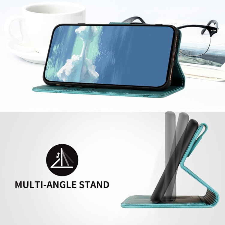 For Motorola Moto G35 Line Pattern Skin Feel Leather Phone Case