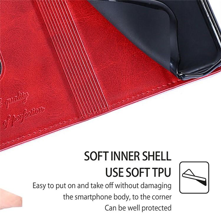 For OPPO A6s 4G Cow Texture Magnetic Leather Phone Case