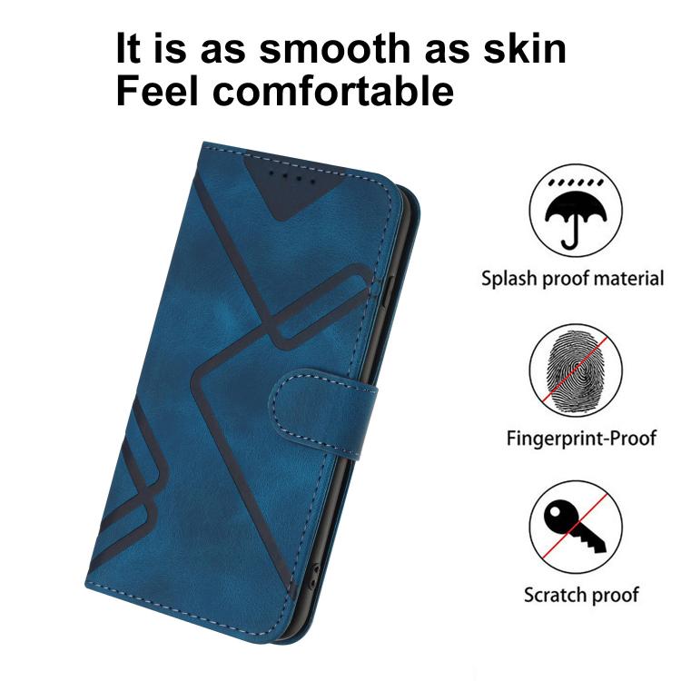 For OPPO Reno15 5G Global Line Pattern Skin Feel Leather Phone Case
