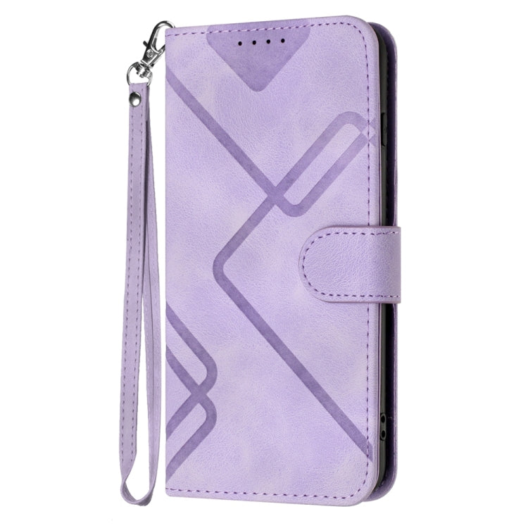 For Realme  12 Lite / C67 4G Global Line Pattern Skin Feel Leather Phone Case