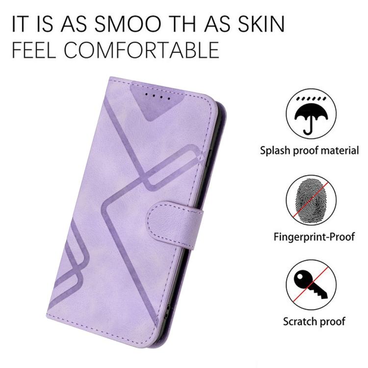 For Realme 14x Global Line Pattern Skin Feel Leather Phone Case