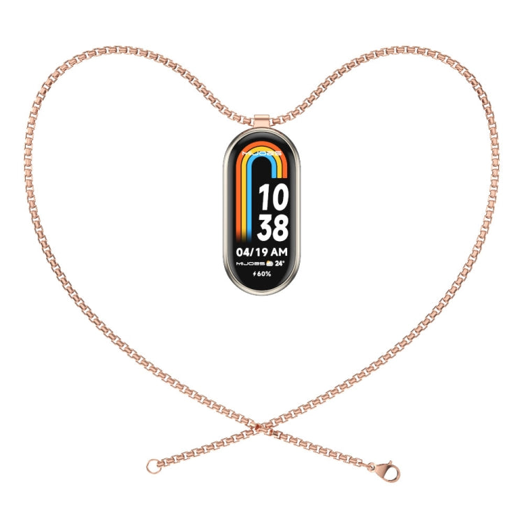 For Xiaomi Mi Band 8 Mijobs Metal Pendant Stainless Steel Watch Necklace